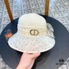 Dior Korean-Style Oversized Fashion Sun Hat for Women, Summer Wide-Brimmed Foldable UV-Protection Hat, Versatile Outdoor Bucket, Baseball, Knit Hat