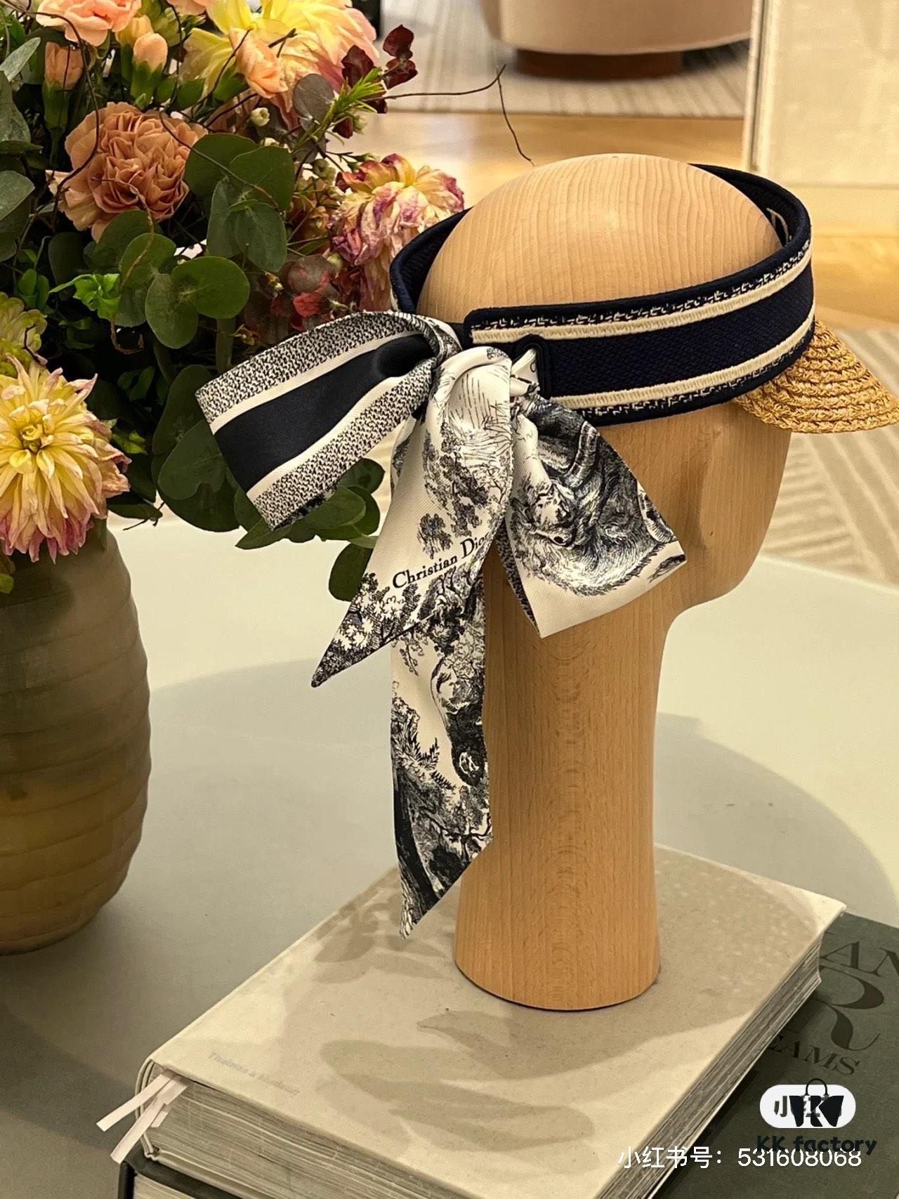 Authentic DIOR Summer Straw Sun Hat – A Must-Have for Stylish Women