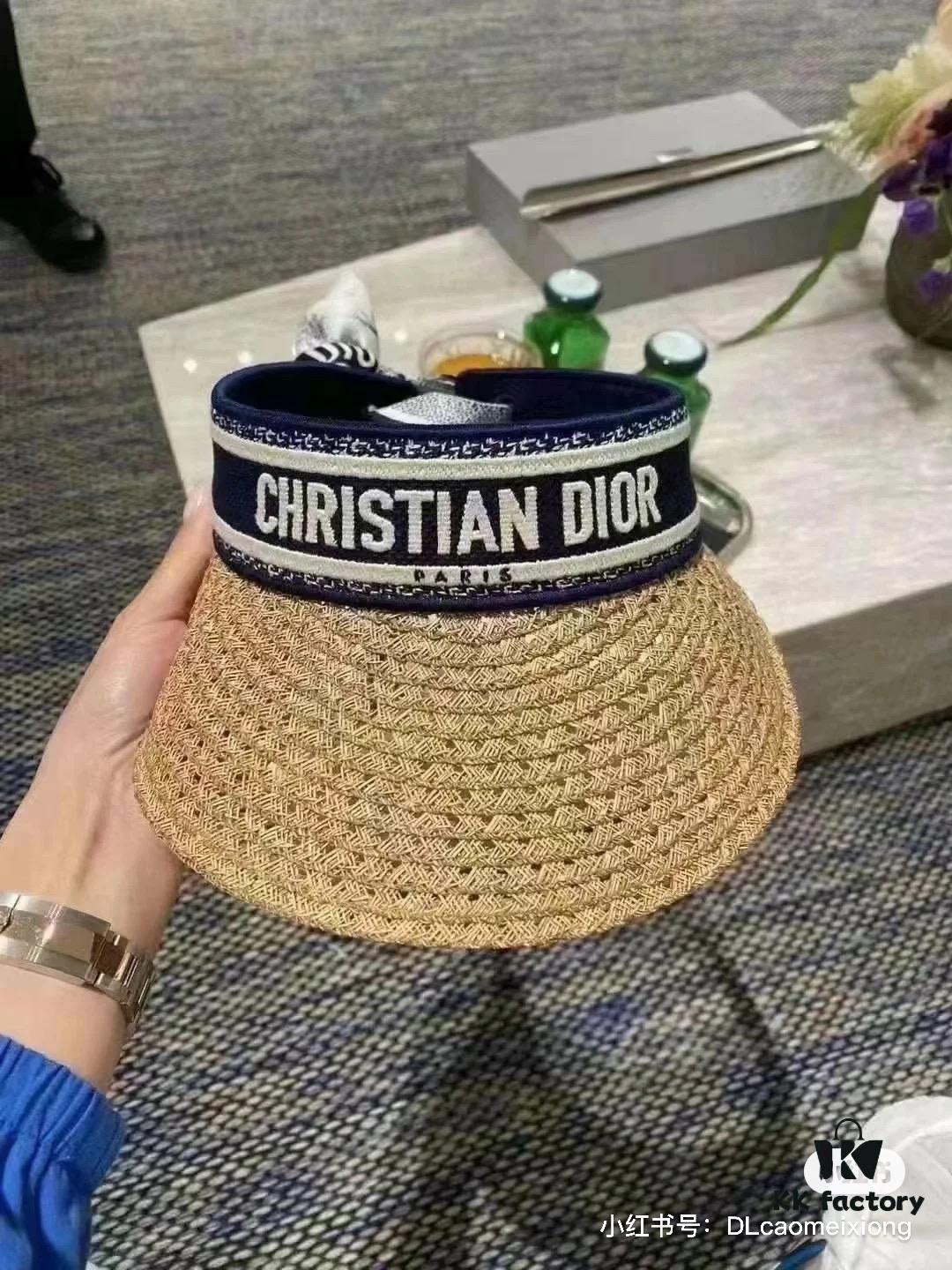 Authentic DIOR Summer Straw Sun Hat – A Must-Have for Stylish Women