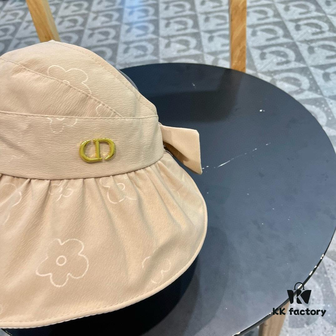 Dior Korean-style New Arrival Colorful Gel Sun Hat for Women, Fresh Floral Breathable Open-top Travel Vacation Sun Hat, Fisherman Hat, Baseball Cap, Knit Hat