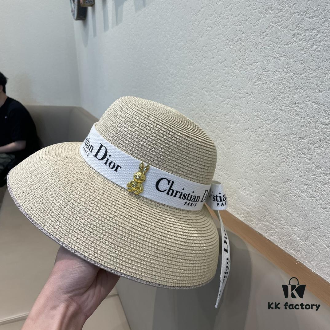 DIOR 2024 New Arrival Fashion Straw Hat, Super Popular Bell-Shaped Design, Stylish and Versatile