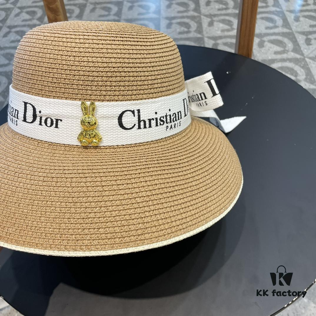 DIOR 2024 New Arrival Fashion Straw Hat, Super Popular Bell-Shaped Design, Stylish and Versatile for Any Outfit