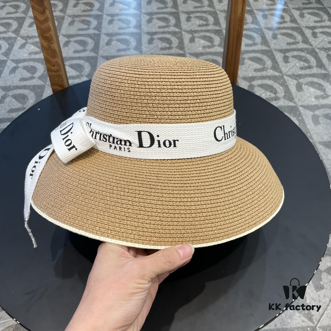 DIOR 2024 New Arrival Fashion Straw Hat, Super Popular Bell-Shaped Design, Stylish and Versatile for Any Outfit