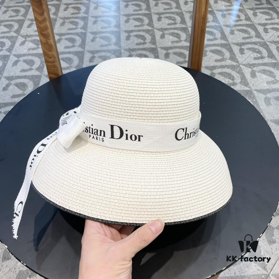 Dior 2024 New Arrival Fashion Straw Hat, Super Popular Bell-Shaped Design, Stylish and Versatile – A Must-Have for Travel