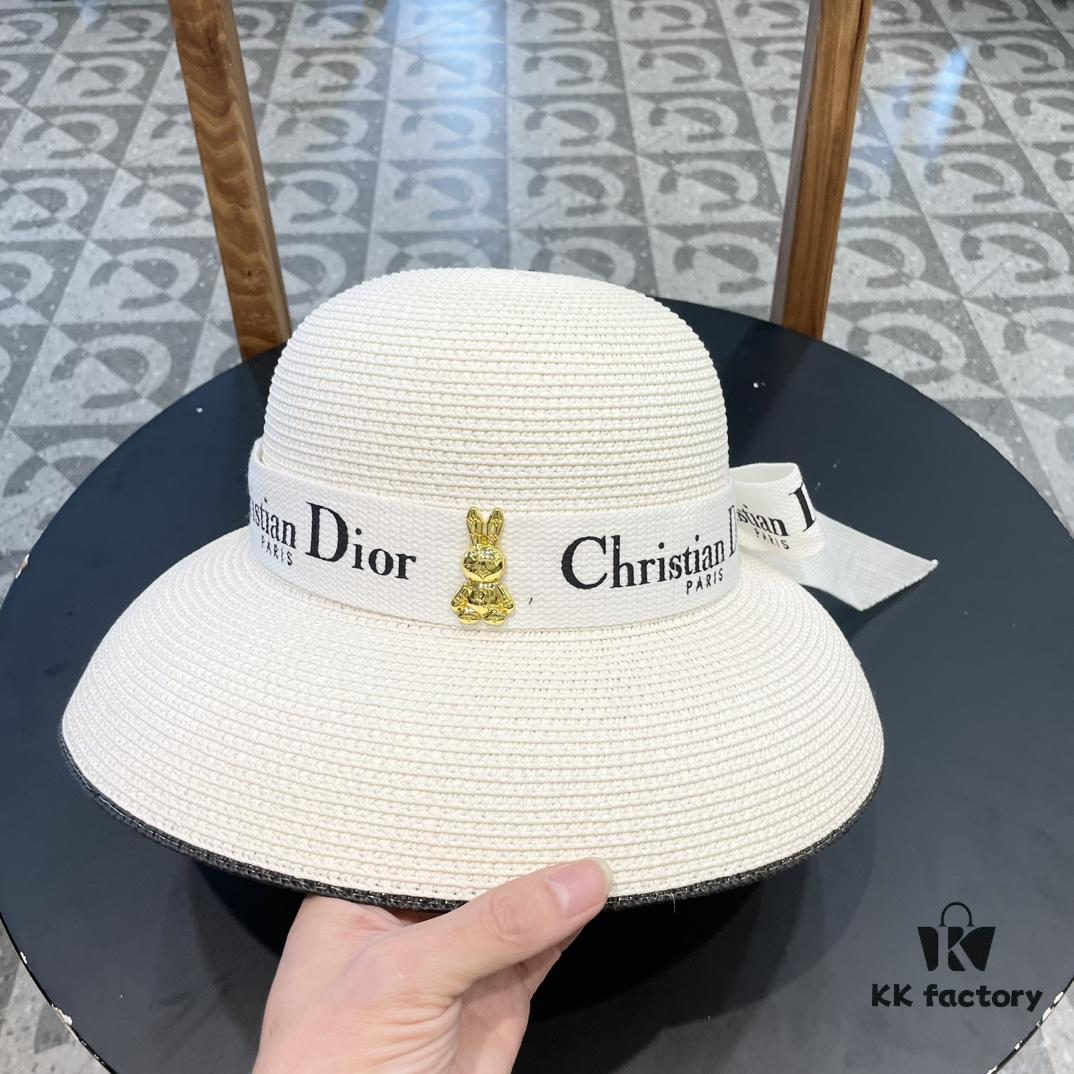 Dior 2024 New Arrival Fashion Straw Hat, Super Popular Bell-Shaped Design, Stylish and Versatile – A Must-Have for Travel