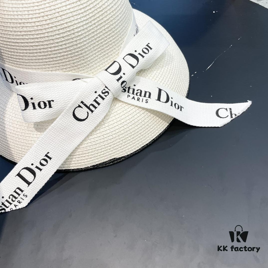 Dior 2024 New Arrival Fashion Straw Hat, Super Popular Bell-Shaped Design, Stylish and Versatile – A Must-Have for Travel