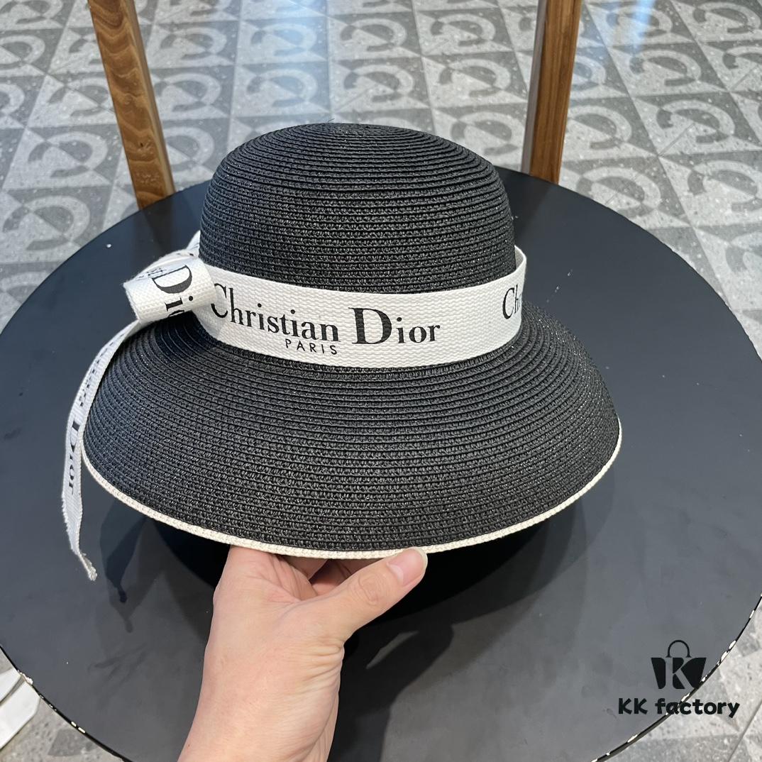 DIOR 2024 New Arrival Fashion Straw Hat, Super Popular Bell-Shaped Design, Stylish and Versatile for Any Outfit