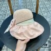 DIOR Bucket Hat 2024 Summer New Sun Protection Bucket Hat with Bow for Men and Women, Wide-Brimmed Beach Hat for Travel, Face-Framing Sun Hat