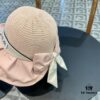 DIOR Bucket Hat 2024 Summer New Sun Protection Bucket Hat with Bow for Men and Women, Wide-Brimmed Beach Hat for Travel, Face-Framing Sun Hat