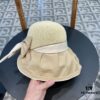 DIOR Bucket Hat 2024 Summer New Sun Protection Bucket Hat with Bow for Men and Women, Wide Brim Beach Hat for Travel, UV-Protective, Face-Slimming Design