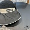 DIOR Bucket Hat 2024 Summer New Sun Protection Bucket Hat with Bow for Men and Women, Wide-Brimmed Beach Hat for Travel, Face-Framing Sun Hat
