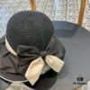 DIOR Bucket Hat 2024 Summer New Sun Protection Bucket Hat with Bow for Men and Women, Wide-Brimmed Beach Hat for Travel, Face-Framing Sun Hat