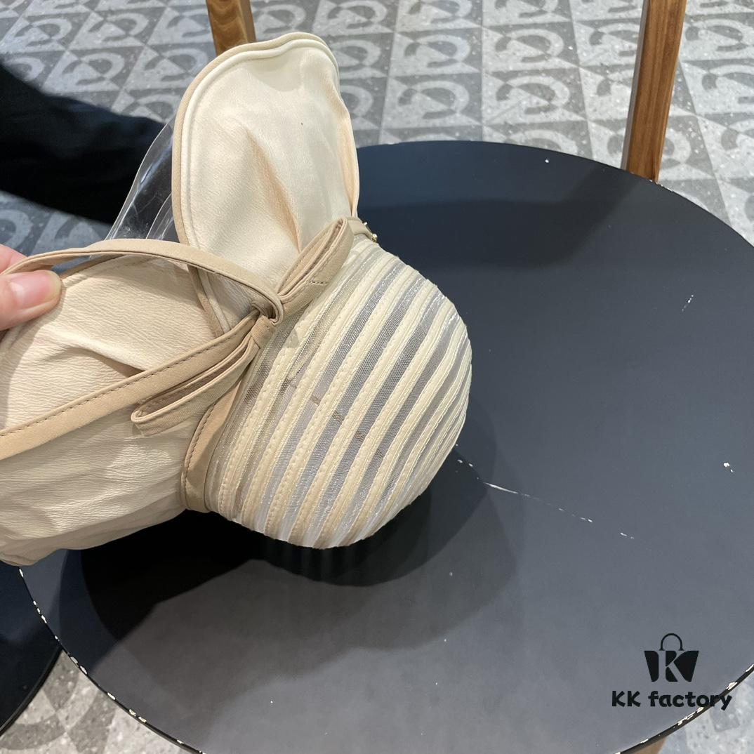 Dior Cross-border Hot Sale Women's Fashionable Striped Bucket Hat, Wide-brimmed Sun Hat, UV-protective Summer Hat, Bucket Hat, Baseball Cap, Knit Hat