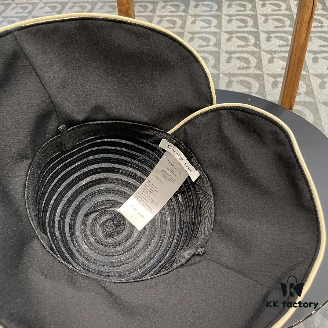 Dior Cross-border Hot Sale Women's Fashionable Striped Bucket Hat, Wide-brimmed Sun Hat, UV-protective Summer Hat, Fisherman Hat, Baseball Cap, Knit Hat