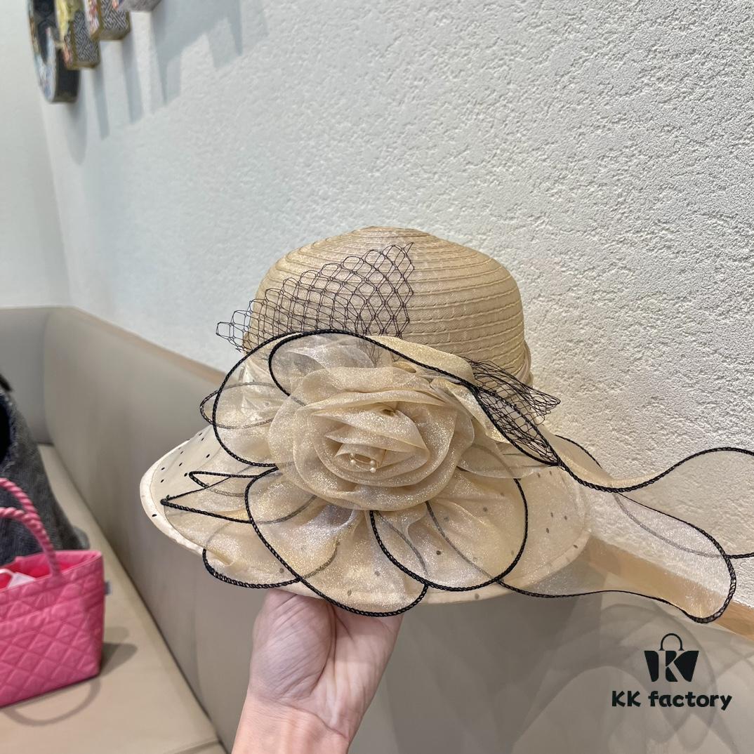 Dior Korean-Style Oversized Fashion Sun Hat for Women, Summer Wide-Brimmed Foldable UV-Protection Hat, Versatile Outdoor Bucket, Baseball, and Knit Hat