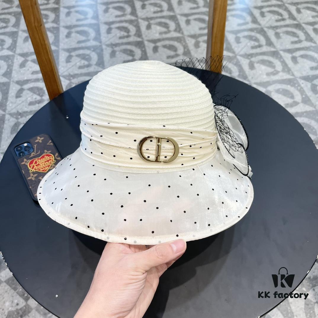 Dior Korean-Style Oversized Fashion Sun Hat for Women, Wide-Brimmed Foldable UV-Protective Outdoor Hat, Versatile Bucket Hat, Baseball Cap, Knit Hat for Summer Travel
