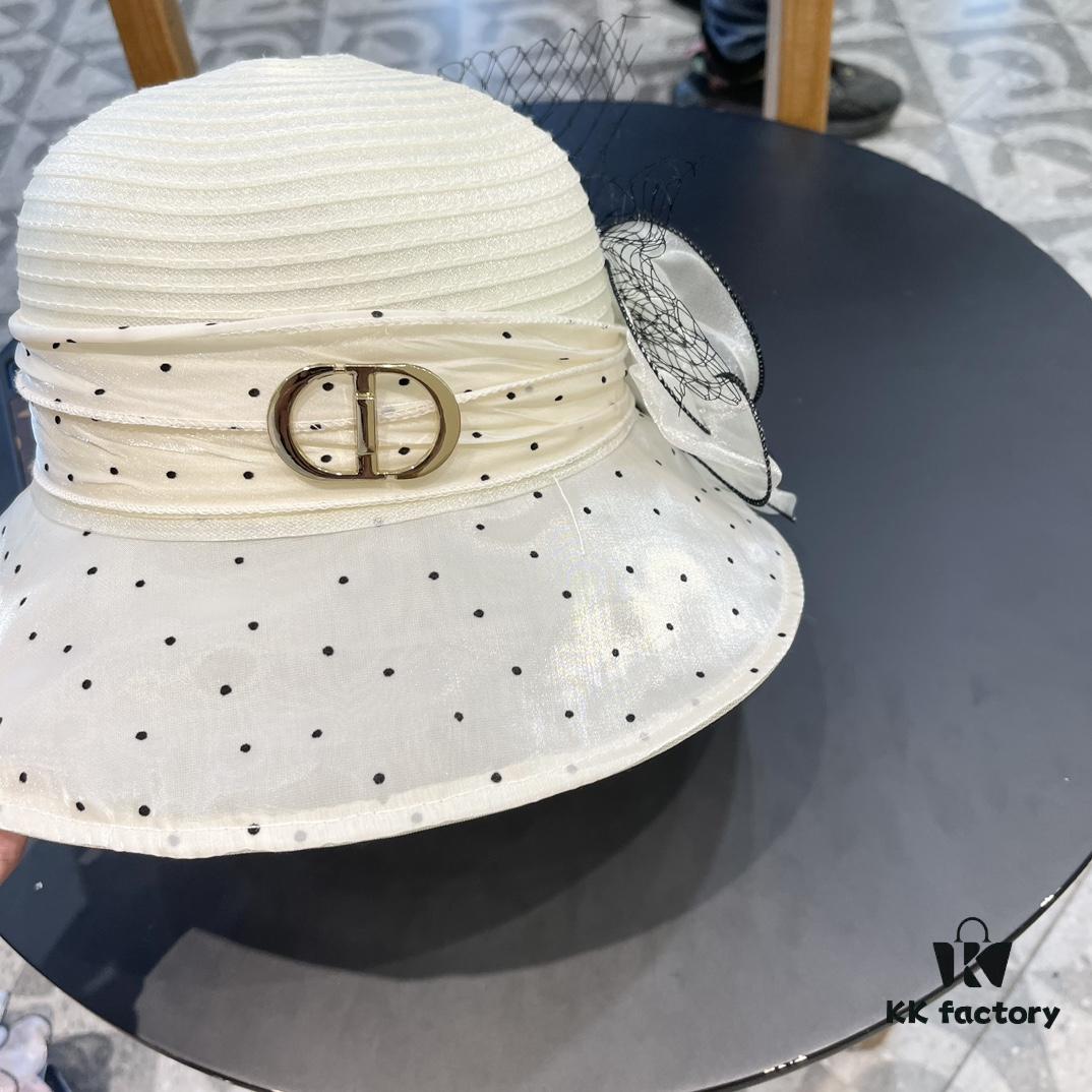 Dior Korean-Style Oversized Fashion Sun Hat for Women, Wide-Brimmed Foldable UV-Protective Outdoor Hat, Versatile Bucket Hat, Baseball Cap, Knit Hat for Summer Travel