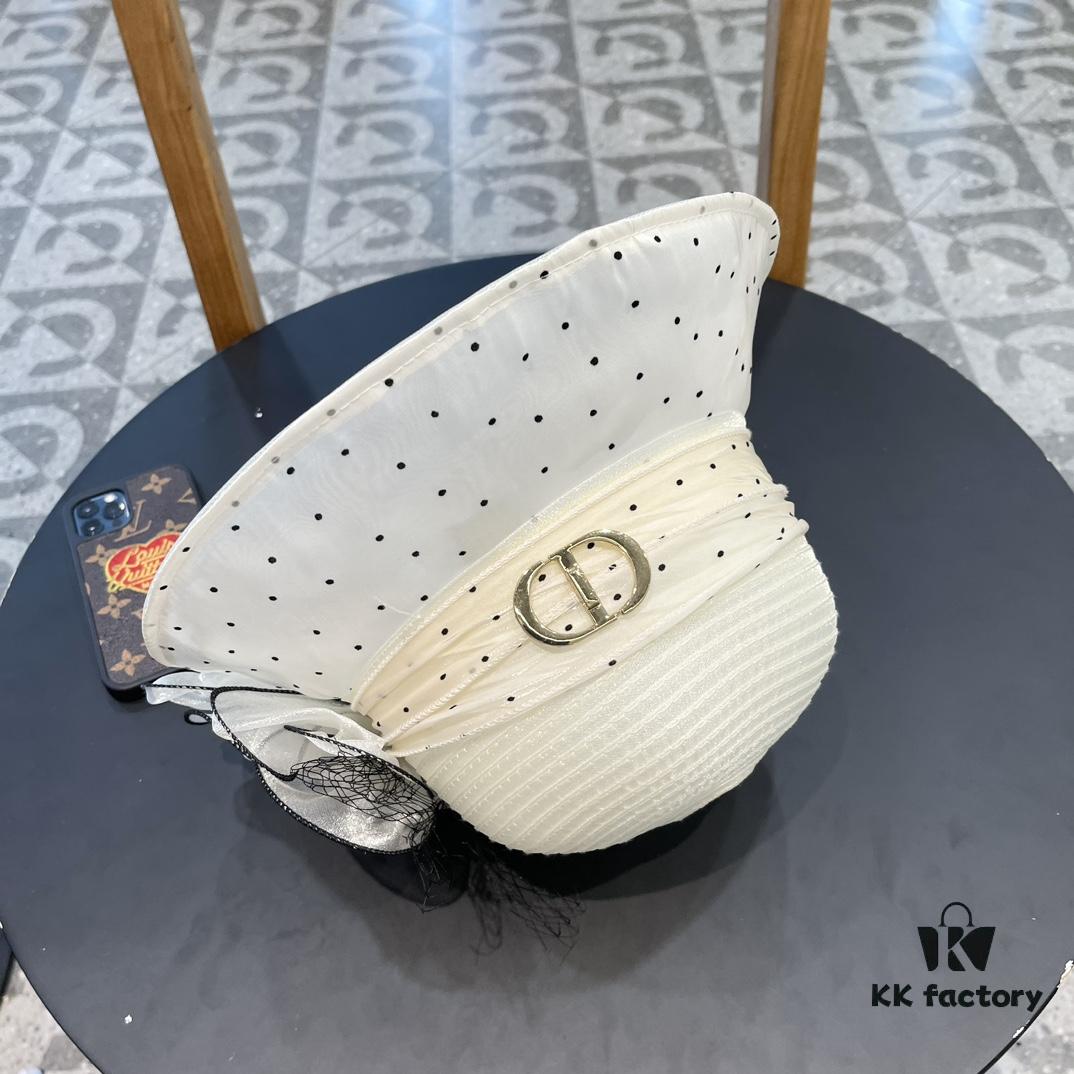 Dior Korean-Style Oversized Fashion Sun Hat for Women, Wide-Brimmed Foldable UV-Protective Outdoor Hat, Versatile Bucket Hat, Baseball Cap, Knit Hat for Summer Travel