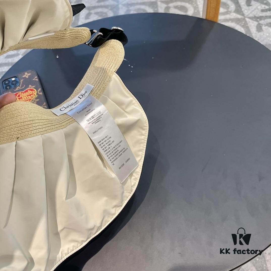 Dior Summer New Arrival Wide-Brimmed Open-Top Hat for Women, Foldable Sun Hat for Beach Vacations, UV-Protective Sun Hat, Travel Hat, Fisherman Hat, Baseball Cap, Knit Hat