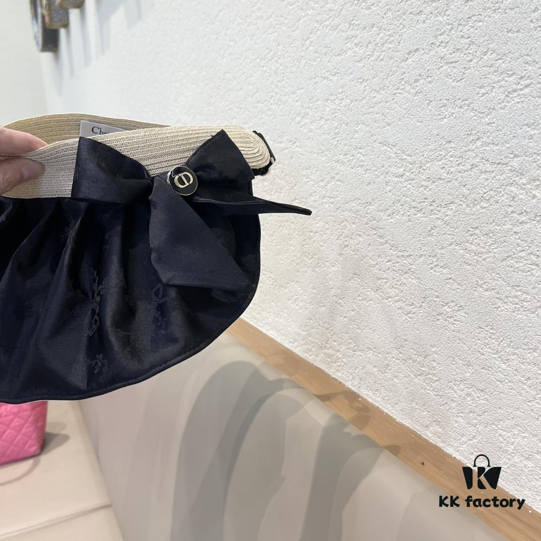 Dior Summer New Arrival Wide-Brimmed Open-Top Hat for Women, Foldable Sun Hat for Beach Vacations, UV-Protective Sun Hat, Travel Hat, Fisherman Hat, Baseball Cap, Knit Hat