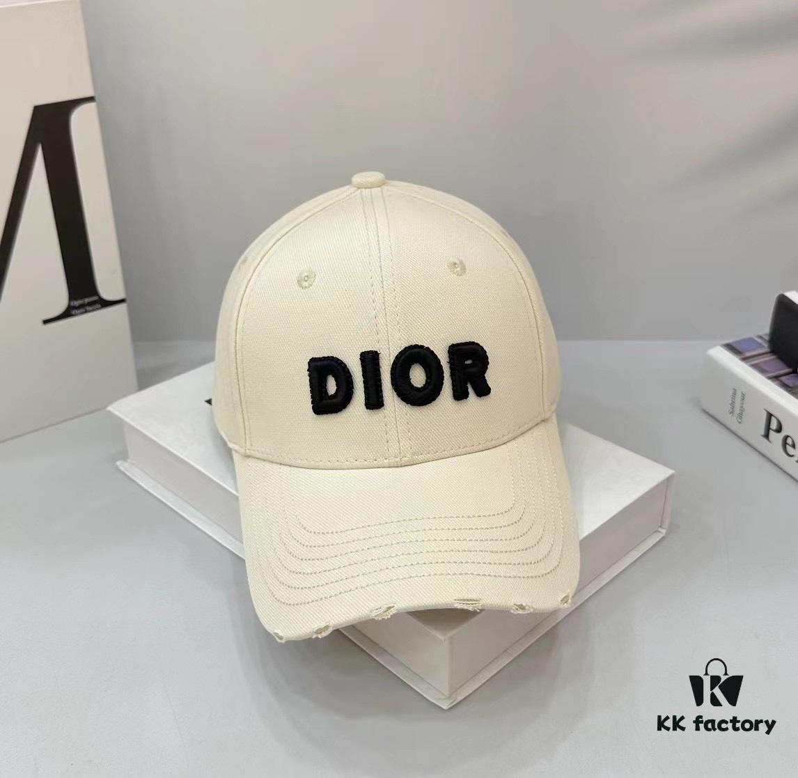 Dior Baseball Cap with Deliberate Distressed Detail
