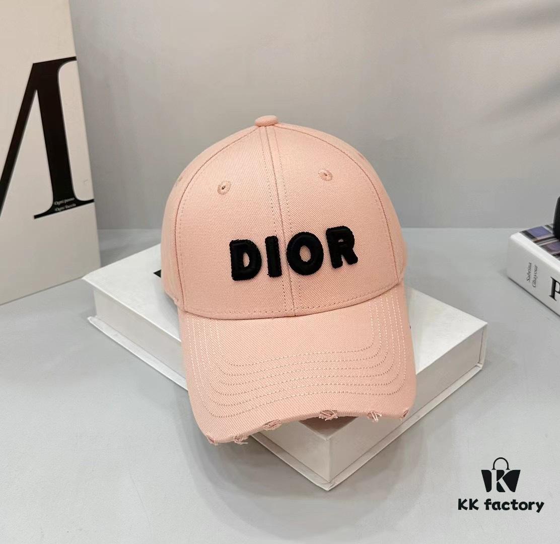 Dior Baseball Cap with Deliberate Distressed Detail