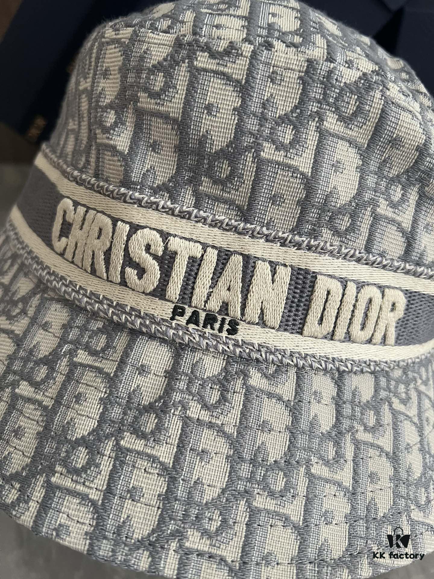 DIOR Bucket Hat for Men and Women, Deepened Design Exudes Elegance, Contrasting Trim with Bold 'Christian Dior Paris' Logo Embroidery