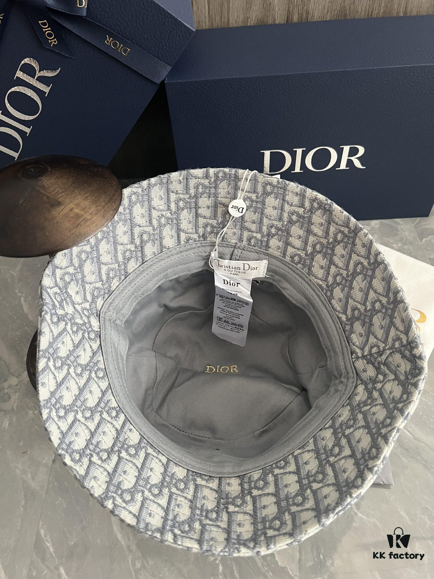 DIOR Bucket Hat for Men and Women, Deepened Design Exudes Elegance, Contrasting Trim with Bold 'Christian Dior Paris' Logo Embroidery