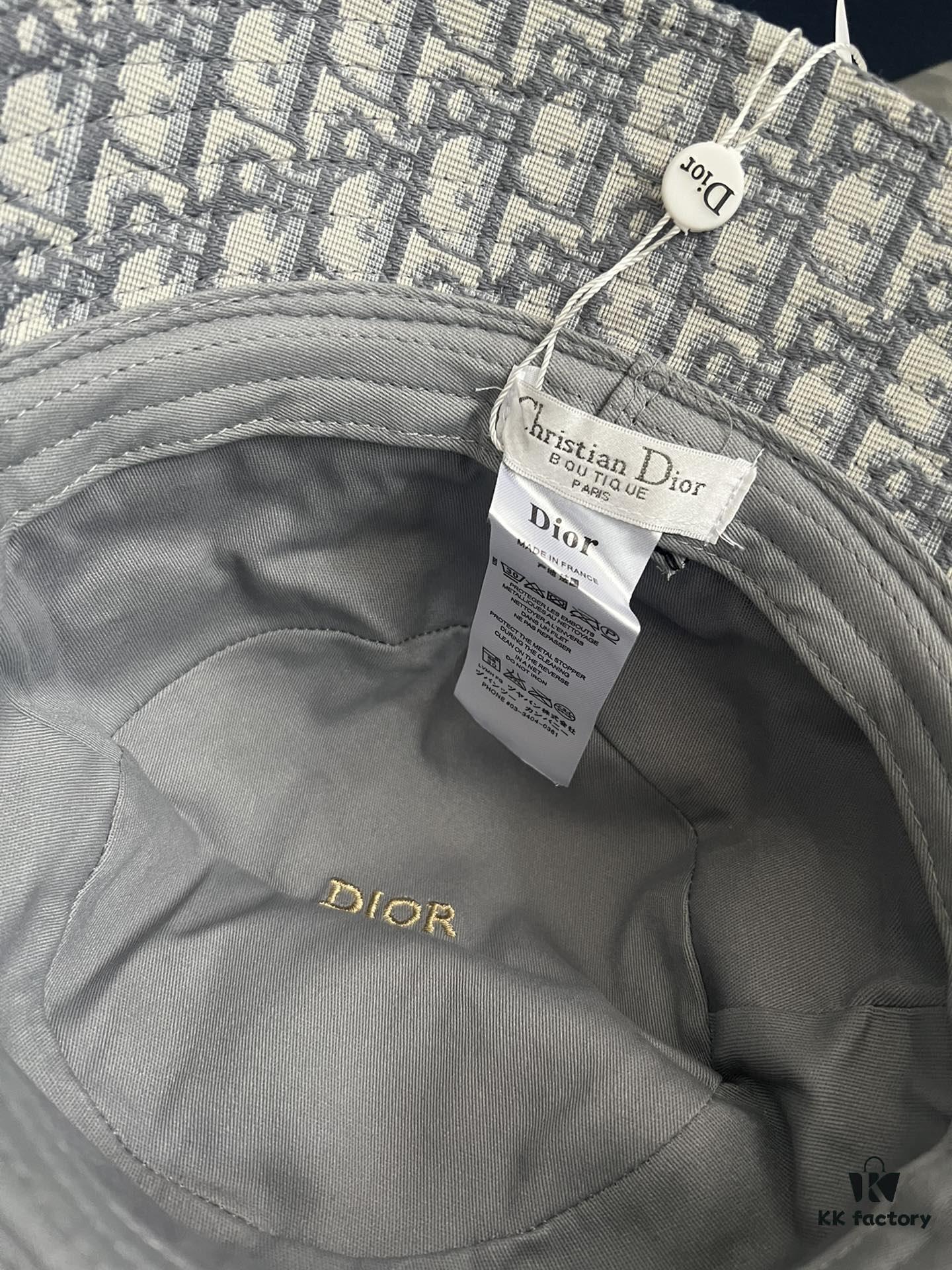 DIOR Bucket Hat for Men and Women, Deepened Design Exudes Elegance, Contrasting Trim with Bold 'Christian Dior Paris' Logo Embroidery