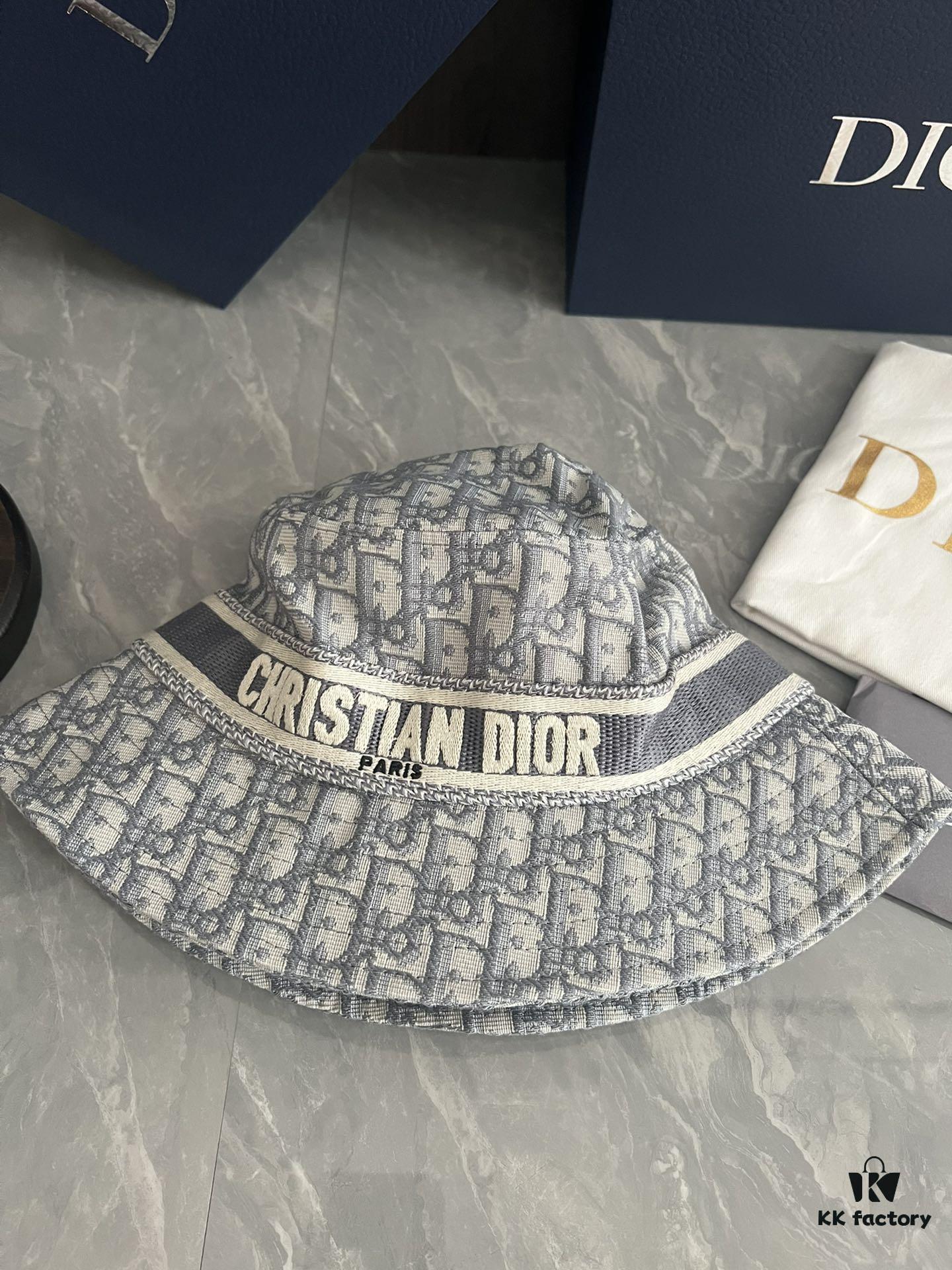 DIOR Bucket Hat for Men and Women, Deepened Design Exudes Elegance, Contrasting Trim with Bold 'Christian Dior Paris' Logo Embroidery