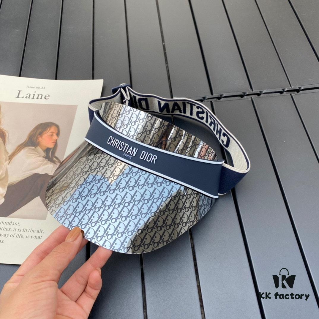 Dior Original Customized Sun Hat with Vintage Pattern - Innovative and Playful Sporty Design, Reversible with Iconic J'adior Lettering and Jacquard Elastic Band, Adjustable Strap, Stylish and UV-Protective, Perfect for Pairing