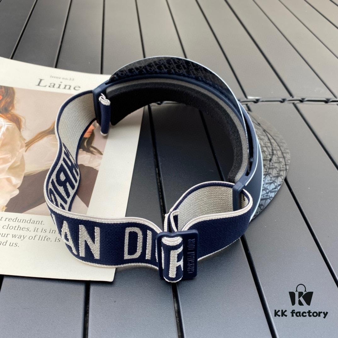 Dior Original Customized Sun Hat with Vintage Pattern - Innovative and Playful Sporty Design, Reversible with Iconic J'adior Lettering and Jacquard Elastic Band, Adjustable Strap, Stylish and UV-Protective, Perfect for Pairing