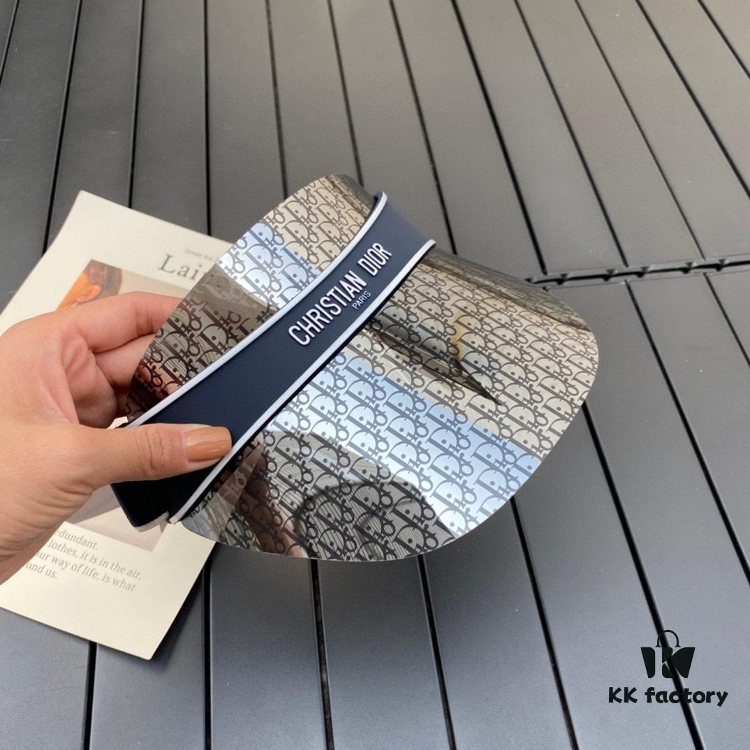 Dior Original Customized Sun Hat with Vintage Pattern - Innovative and Playful Sporty Design, Reversible with Iconic J'adior Lettering and Jacquard Elastic Band, Adjustable Strap, Stylish and UV-Protective, Perfect for Pairing