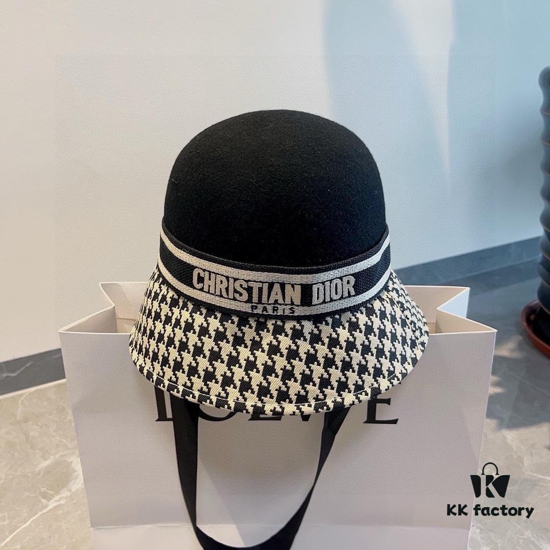 Dior Winter Olympics Fall/Winter Wool Hat, Color-Block Fedora, 100% Wool Fabric, Head Circumference 57cm