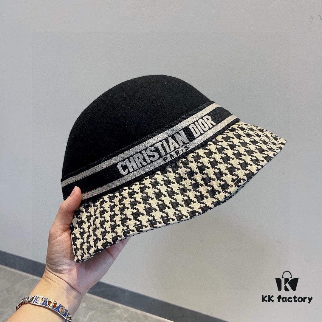 Dior Winter Olympics Fall/Winter Wool Hat, Color-Block Fedora, 100% Wool Fabric, Head Circumference 57cm