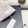 Dior Women's Knit Hat with Genuine Fox Fur Pom-Pom, Thickened Winter Warm Ear-Protecting Beanie for Autumn and Winter