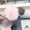 Dior Women's Knit Hat with Genuine Fox Fur Pom-Pom, Thickened Winter Warm Ear-Protecting Beanie for Autumn and Winter