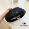 Dior-style Leather Octagonal Beret