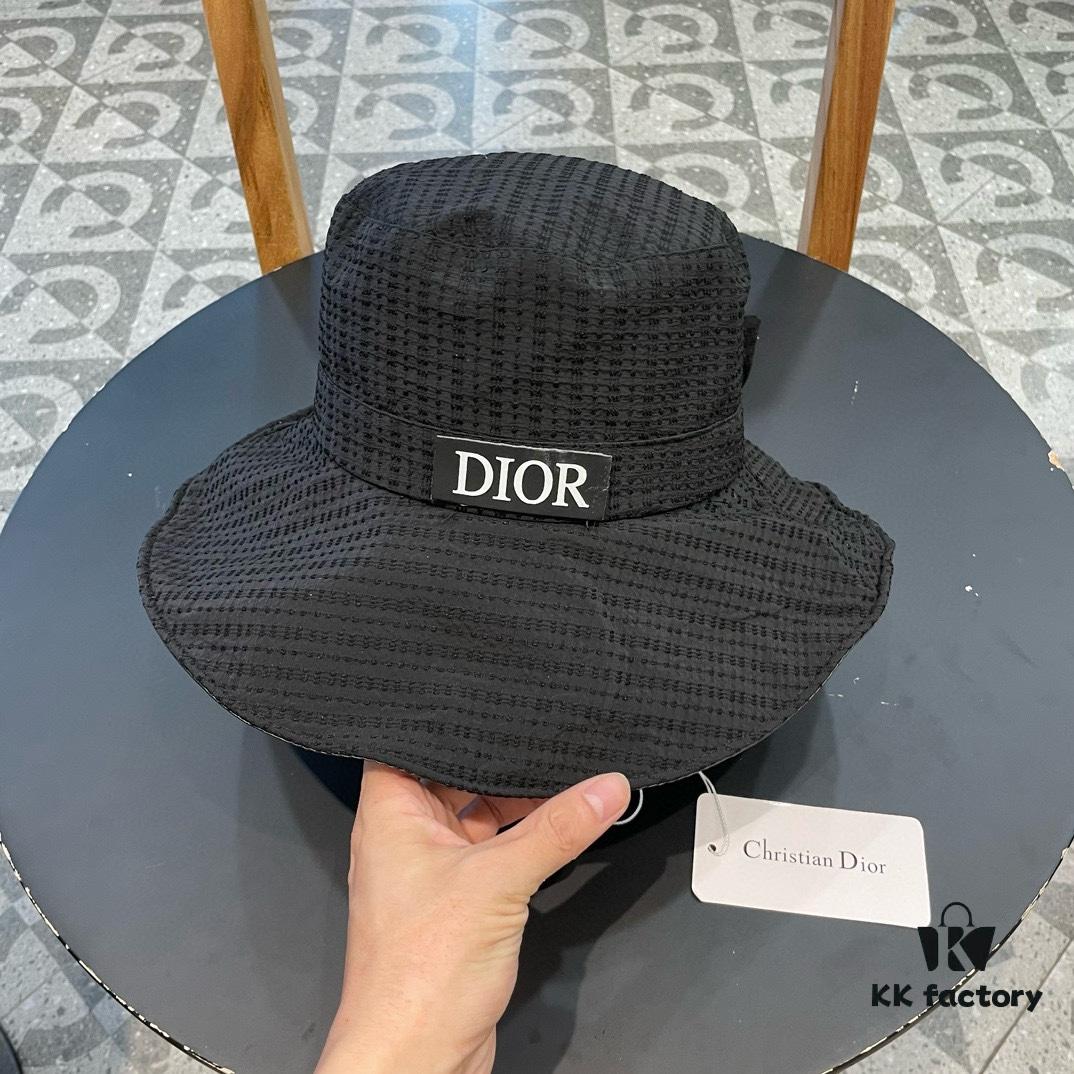 Dior Wide-Brim Sun Hat for Women, Spring and Summer Fashion Floppy Hat with Bow, UV Protection Beach Hat