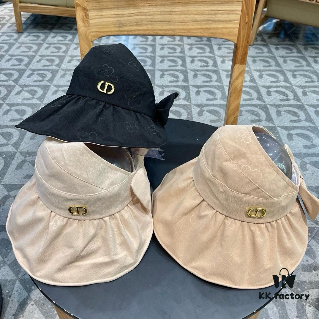 Dior Korean-style New Arrival Colorful Gel Sun Hat for Women, Fresh Floral Breathable Open-top Vacation Travel Sun Hat