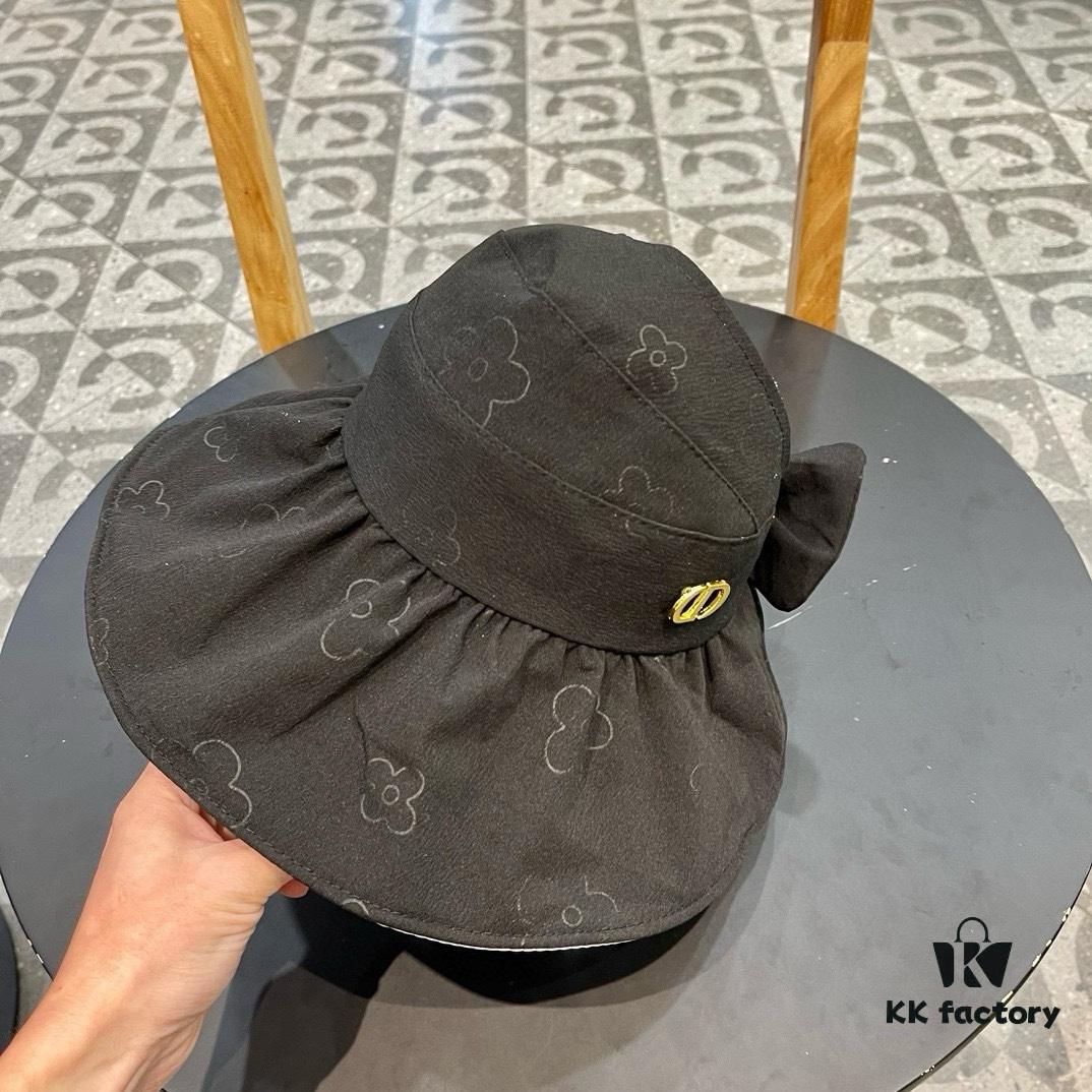 Dior Korean-style New Arrival Colorful Gel Sun Hat for Women, Fresh Floral Breathable Open-top Vacation Travel Sun Hat