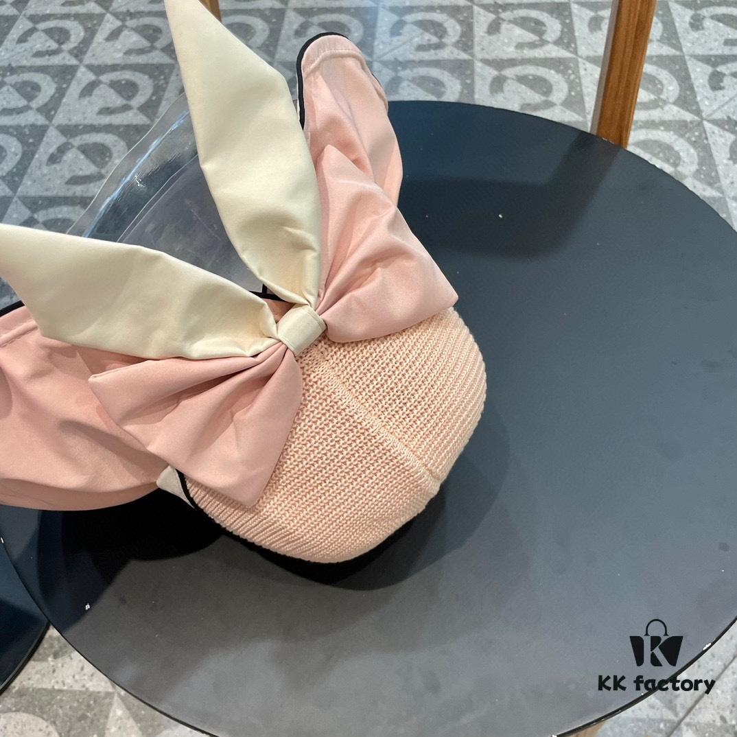 DIOR Bucket Hat 2024 Summer New Sun Protection Fishing Hat with Bow for Women, Wide-Brimmed Beach Hat for Travel, Face-Framing Sun Hat