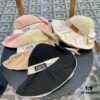 DIOR Bucket Hat 2024 Summer New Sun Protection Beach Hat with Bow for Women, Wide Brim Flattering Sun Hat