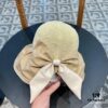 DIOR Bucket Hat 2024 Summer New Sun Protection Beach Hat with Bow for Women, Wide Brim Flattering Sun Hat