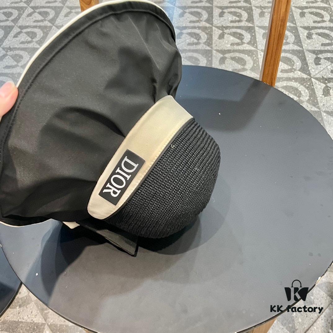 DIOR Bucket Hat 2024 Summer New Sun Protection Fisherman Hat with Bow for Women, Wide-Brimmed Beach Hat for Travel, Face-Framing Sun Hat