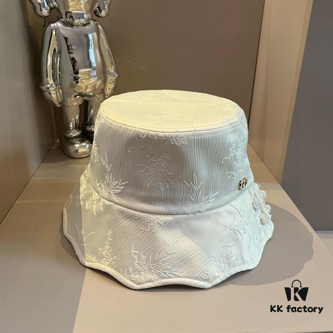 Dior Chinese-style Sun Hat, Wave-edged Fisherman Hat, Head Circumference 57cm