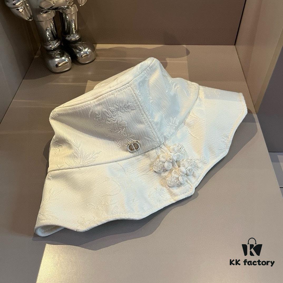 Dior Chinese-style Sun Hat, Wave-edged Fisherman Hat, Head Circumference 57cm