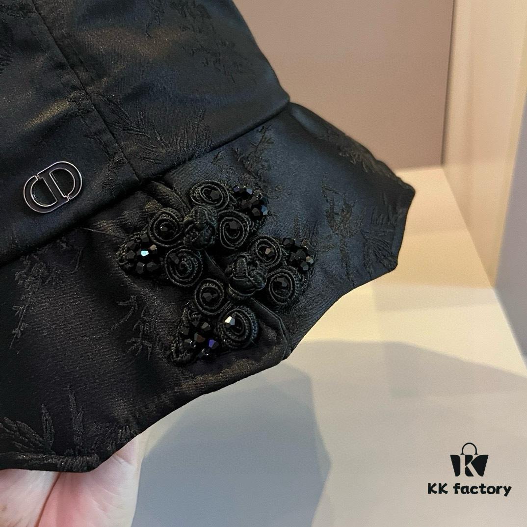 Dior Chinese-style Sun Hat, Wave-edged Fisherman Hat, Head Circumference 57cm