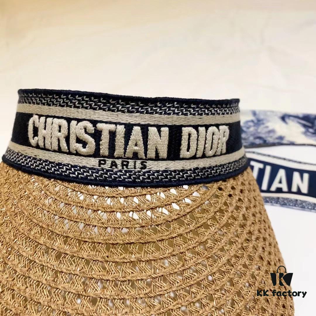 DIOR Natural Straw Unisex Classic Bucket Hat
