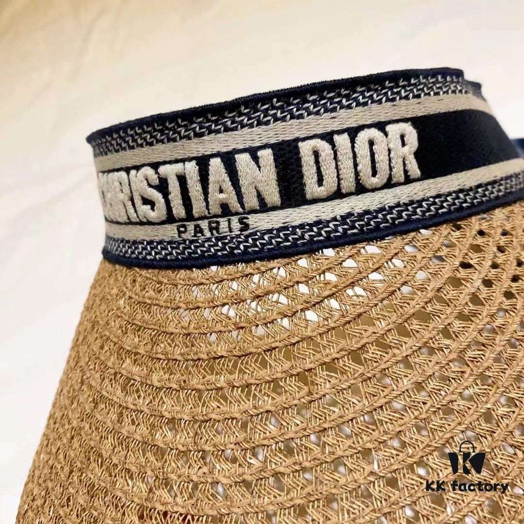 DIOR Natural Straw Unisex Classic Bucket Hat